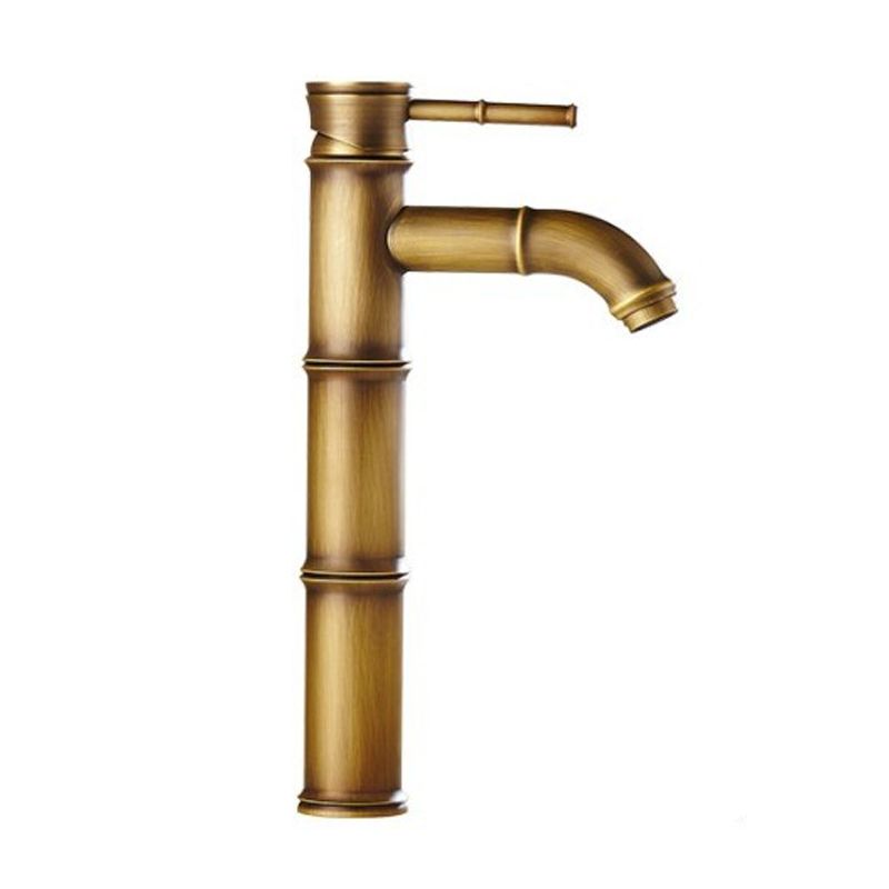 Farmhouse Brass Bathroom Faucet With Lever Handle Single Hole Sink Faucet