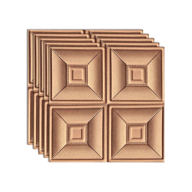Glam peel and stick wall covering made of foam with 3D embossed panel