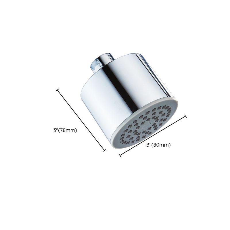 Round shower head made of stainless steel in silver wall-mounted shower head