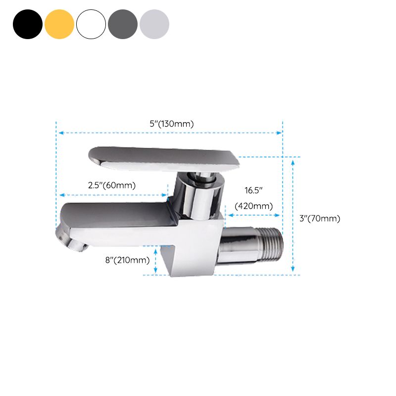 Contemporary Wall-Mounted Bathroom Faucet Lever Handles Solid Brass Faucet