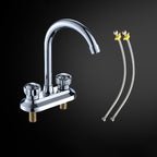 Three-Hole Centerset Bathroom Sink Faucet Contemporary Brass Faucet