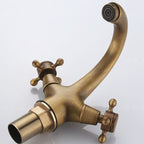 Button Handle Widespread Bathroom Faucet Industrial Sink Faucet
