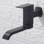 Contemporary Wall Mounted Bathroom Faucet Lever Handles Low Arc Swivel Brass Faucet