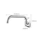 Modern Bridge Water Faucet 304 Stainless Steel Knob Handle Swivel Spout Wall Mounted Faucet