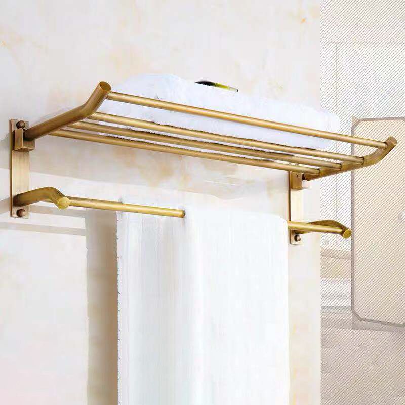 4-piece traditional bathroom accessory set Gold Brass bathroom accessory hardware set