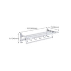 Silver Modern Bathroom Accessory Set with Bath Shelf/Towel Rack & Bathrobe Hook