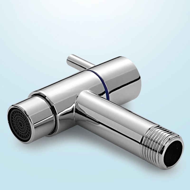 Contemporary Wall-Mounted Bathroom Faucet Single Hole Low Arc Solid Brass Circular Faucet