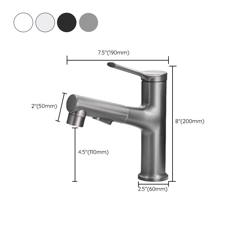 Contemporary Single Color Faucet Low Arc Centerset Sink Faucet for Bathroom
