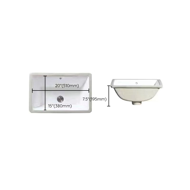 Modern Under-mount Sink Oval Porcelain with Pop-Up Drain Sink