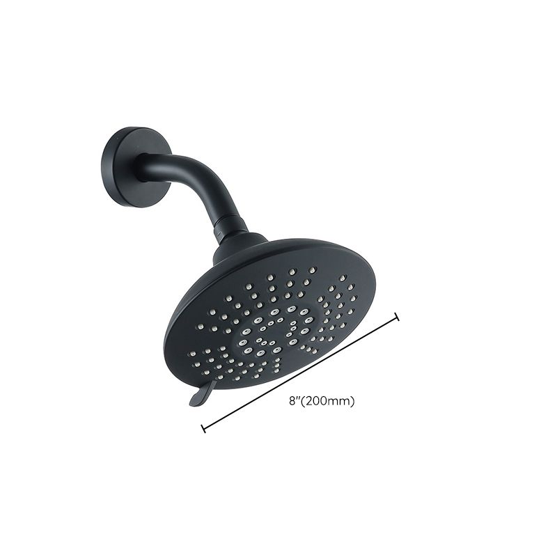 Round Fest Shower Head Matte Black 5 Spray Patterns Wall Mounted Shower Head