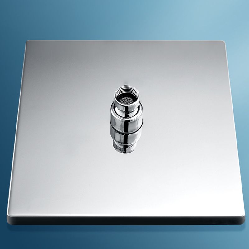 Contemporary square shower head combination with hand shower