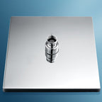 Contemporary square shower head combination with hand shower