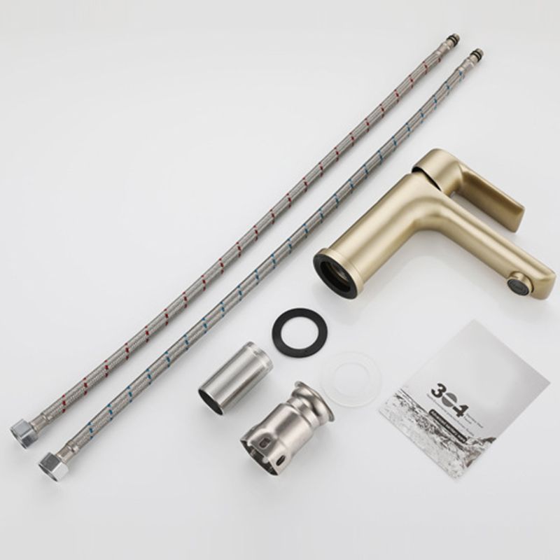 Modern Brass Sink Faucet Single Hole Bathroom Faucet Lever Handle Tap