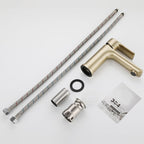 Modern Brass Sink Faucet Single Hole Bathroom Faucet Lever Handle Tap
