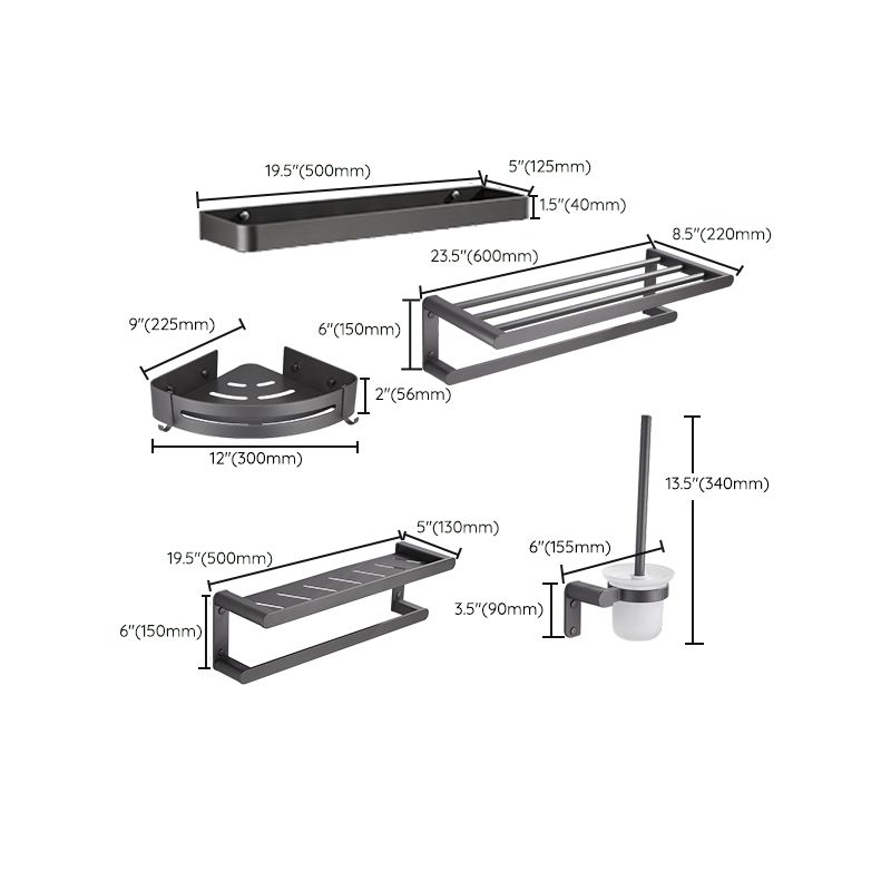 Gray Bathroom Accessory Set Modern Bathroom Accessories Hardware Set