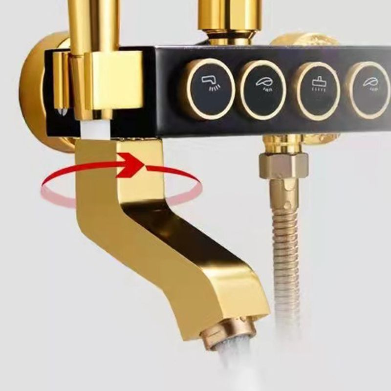 Modern adjustable swivel shower head metal shower fixture on the wall