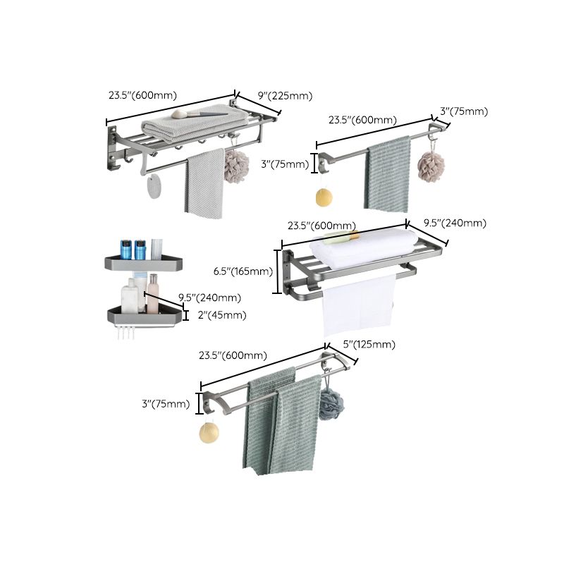 Modern Chrome Bathroom Accessories Set Aluminum Bathroom Fittings Set