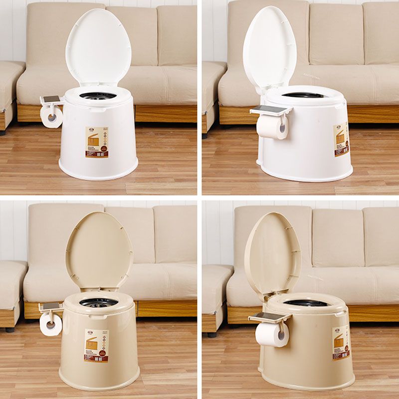 Contemporary Plastic Floor-Mounted Toilet Bowl with Seat for the Bathroom