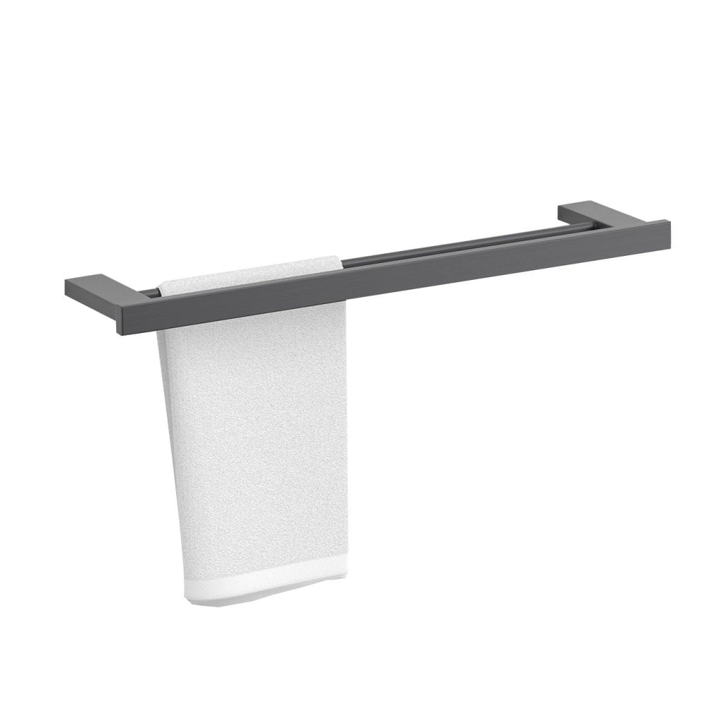 Gray contemporary bathroom accessory set Brushed gray bath shelf/toilet paper holder/towel bar