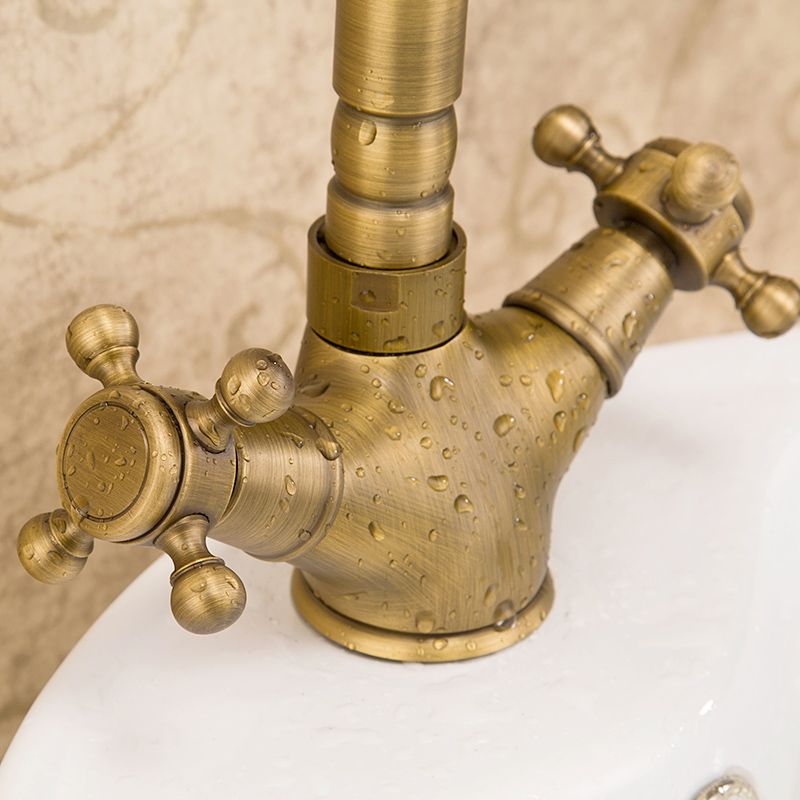 Industrial Widespread Bathroom Faucet Cross Handle Medium Sink Faucet