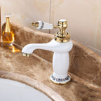 Luxury Vessel Faucet Brass Lever Handles Low Arc Sink Faucet