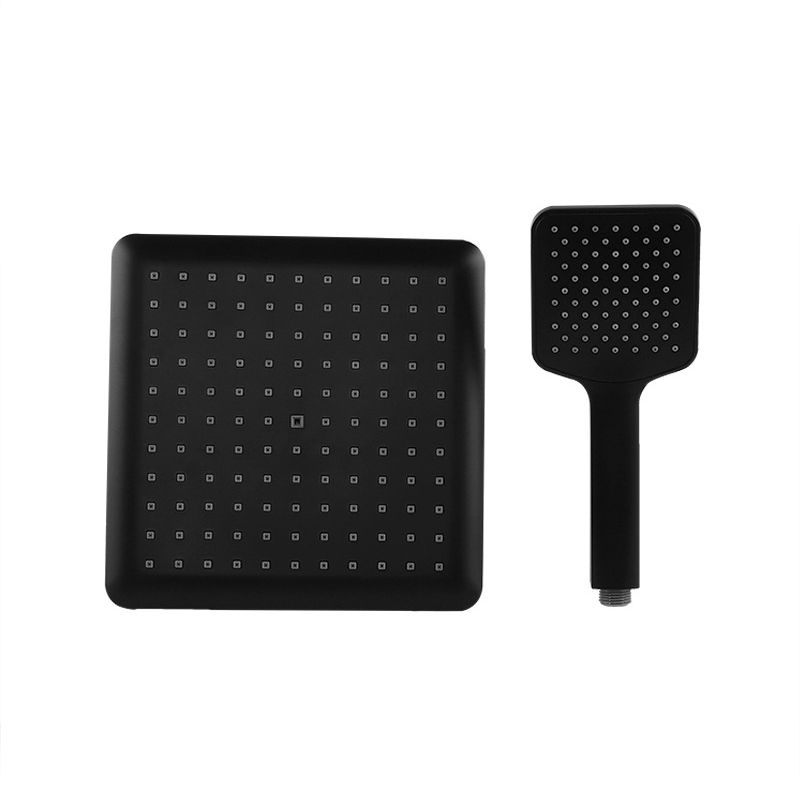 Modern square matte black shower head rainfall shower head combo