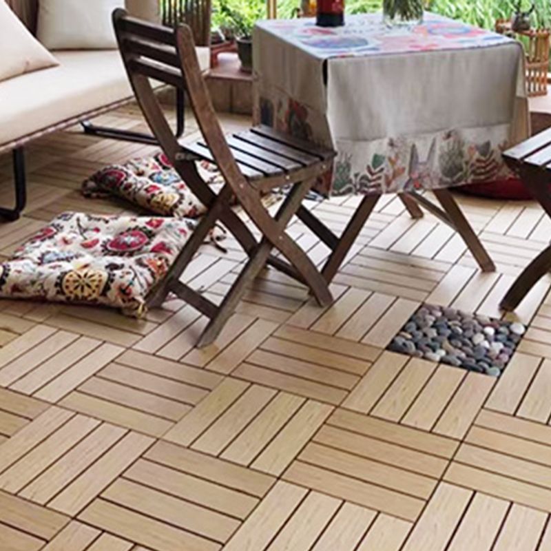 Composite Plank Tiles Striped Pattern Square Deck Flooring Outdoor Patio