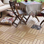 Composite Plank Tiles Striped Pattern Square Deck Flooring Outdoor Patio