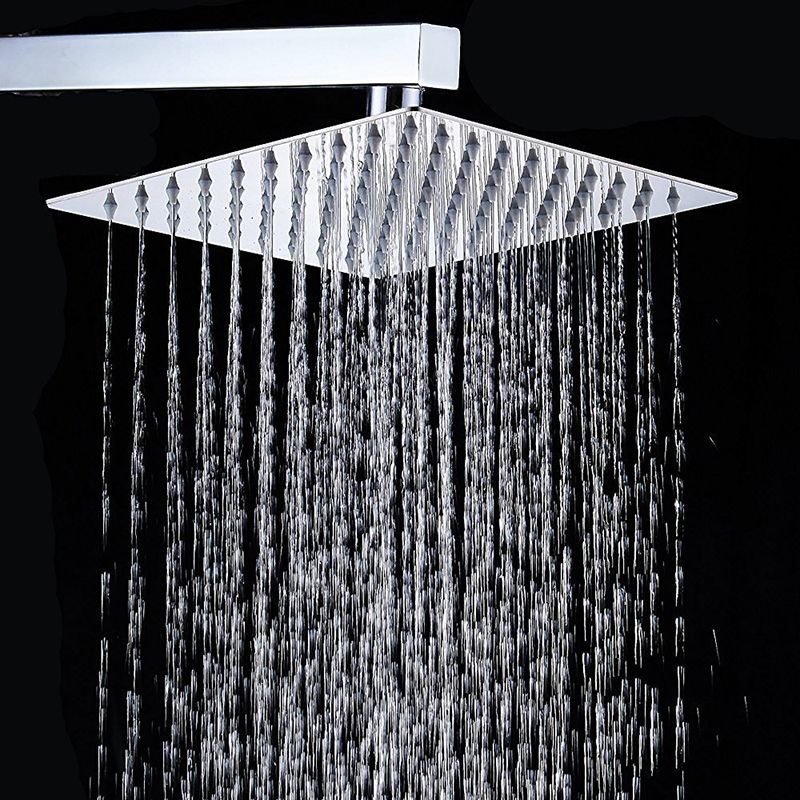 Contemporary Shower Combo Fixed Shower Head Stainless Steel Wall Mounted Square Shower Head