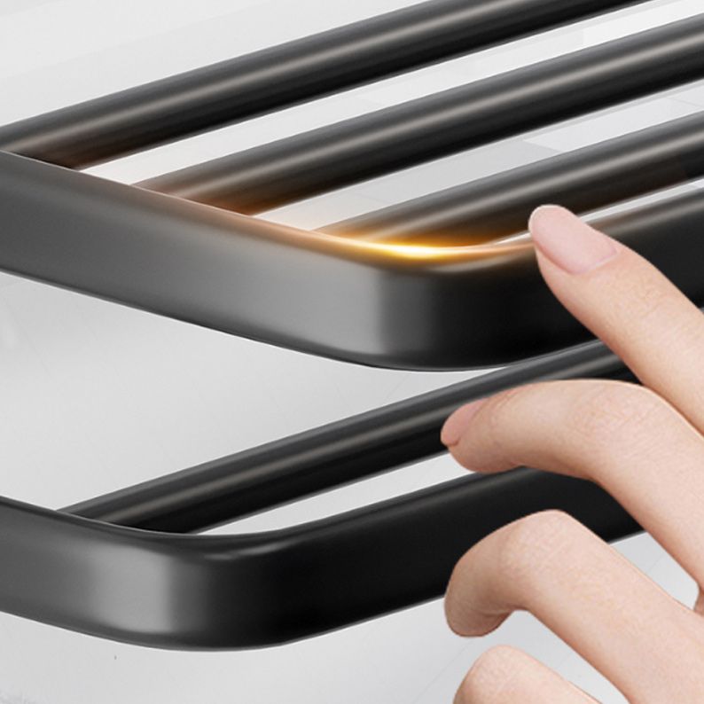 Modern Aluminum Bathroom Accessory Set Matte Black Bathroom Shelf/Towel Holder/Paper Holder