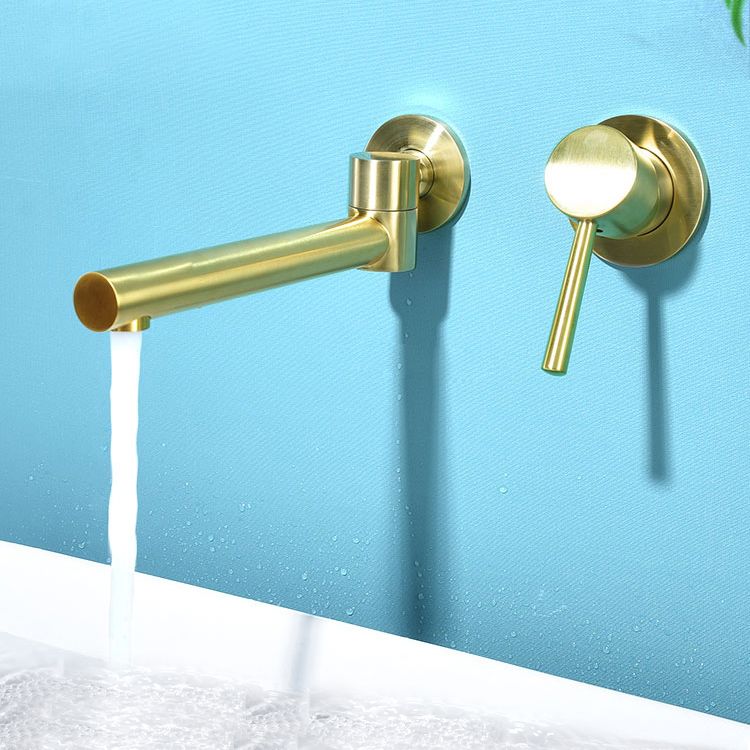 Contemporary Wall-Mounted Single-Hand Kitchen Faucet Low Arc Water Filler