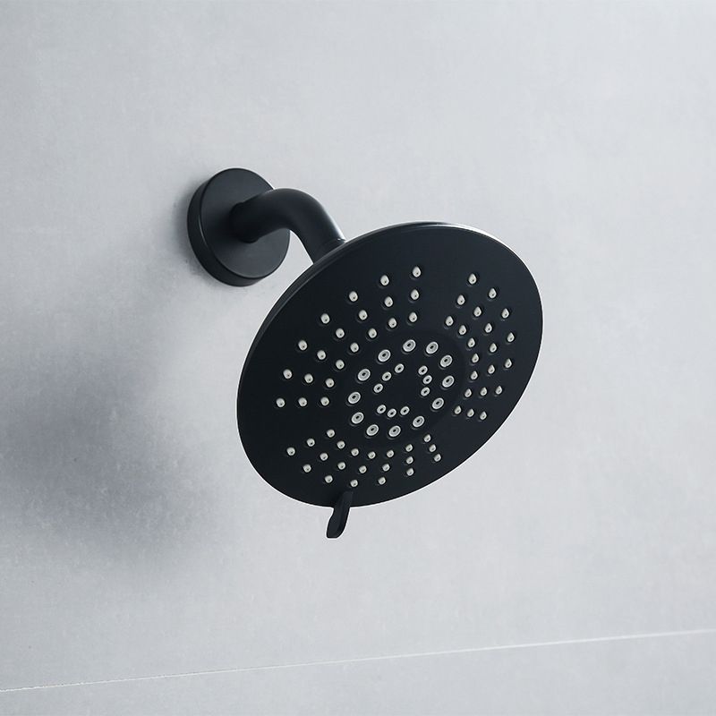 Round Fest Shower Head Matte Black 5 Spray Patterns Wall Mounted Shower Head