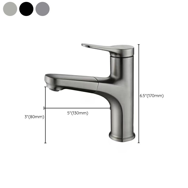 Modern Vessel Faucet Copper Single Handle Pull Down Vessel Faucet
