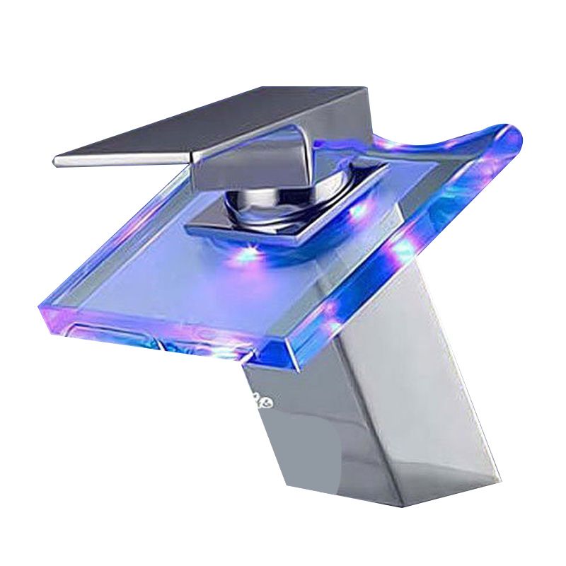 1-Handle Basin Mixer 1-Hole Copper Sink Tap with LED Lighting