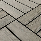 Square Patio Tiles Interlocking Striped Pattern Deck Board
