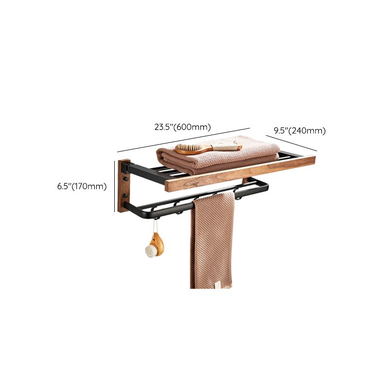 Wood and Aluminum Bath Accessory Set Black Bathroom Accessory Kit