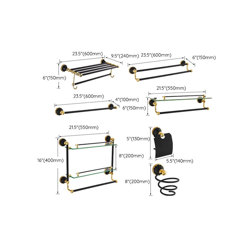 Traditional Bathroom Accessories Set Towel Bar Bathroom Shelf Black Bathroom Accessories Set