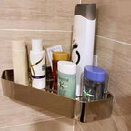 2-piece stainless steel bathroom accessory set 30 cm W triangular bathroom shelf