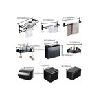 Contemporary 8-piece Bathroom Accessory Set Matte Black Bathroom Shelf/Paper Holder/Towel Hook