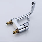 Chrome Round Washbasin Faucet with Swivel Spout for the Bathroom