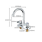 High Arch Brass Bathroom Faucet Double Handle Basin Tap