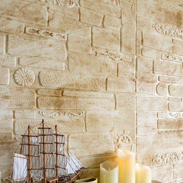 Modern Wall Covering Peel and Stick Brick 3D Print Waterproof Wall Panel