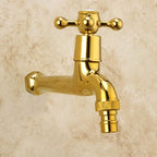 Glam Wall-mounted Bathroom Faucet Cross Handle Low Arc Round Basin Faucet