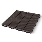 Contemporary Engineered Floor Tile Wire-Brushed Click-Lock Wood Floor for Patio Garden