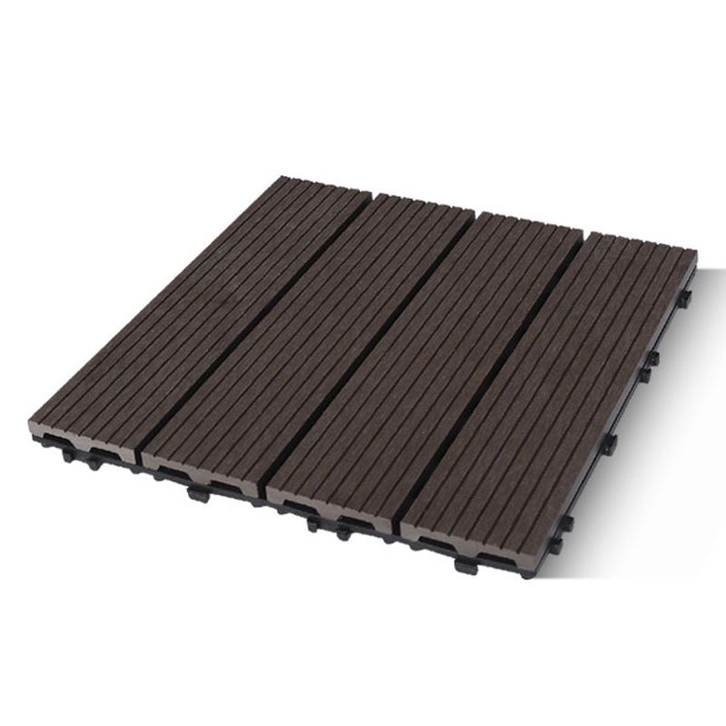 Contemporary Engineered Floor Tile Wire-Brushed Click-Lock Wood Floor for Patio Garden