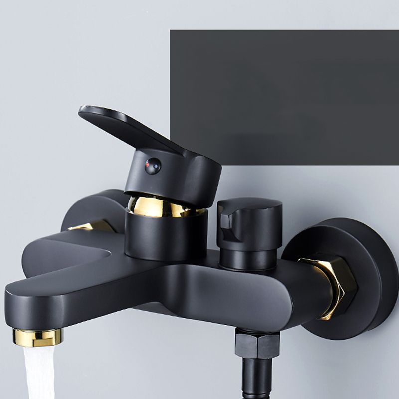 Modern Bathtub Faucet Lever Handle Wall Mounted Fixed Bathtub Faucet