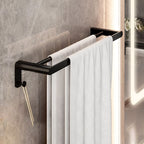 Modern Bathroom Set with Bath Shelf/Towel Holder & Paper Holder Black Bathroom Hardware