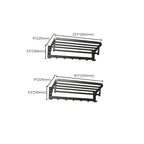 Modern Matte Black Bathroom Accessory Set with Bath Shelf/Towel Hooks/Towel Bar