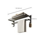 Contemporary Bathroom Accessory Set Gray Aluminum Bathroom Shelf/Towel Rack/Bathtub Hook