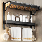 Modern Bathroom Set Matte Black Bathroom Shelf Towel Holder Bathroom Accessories Set